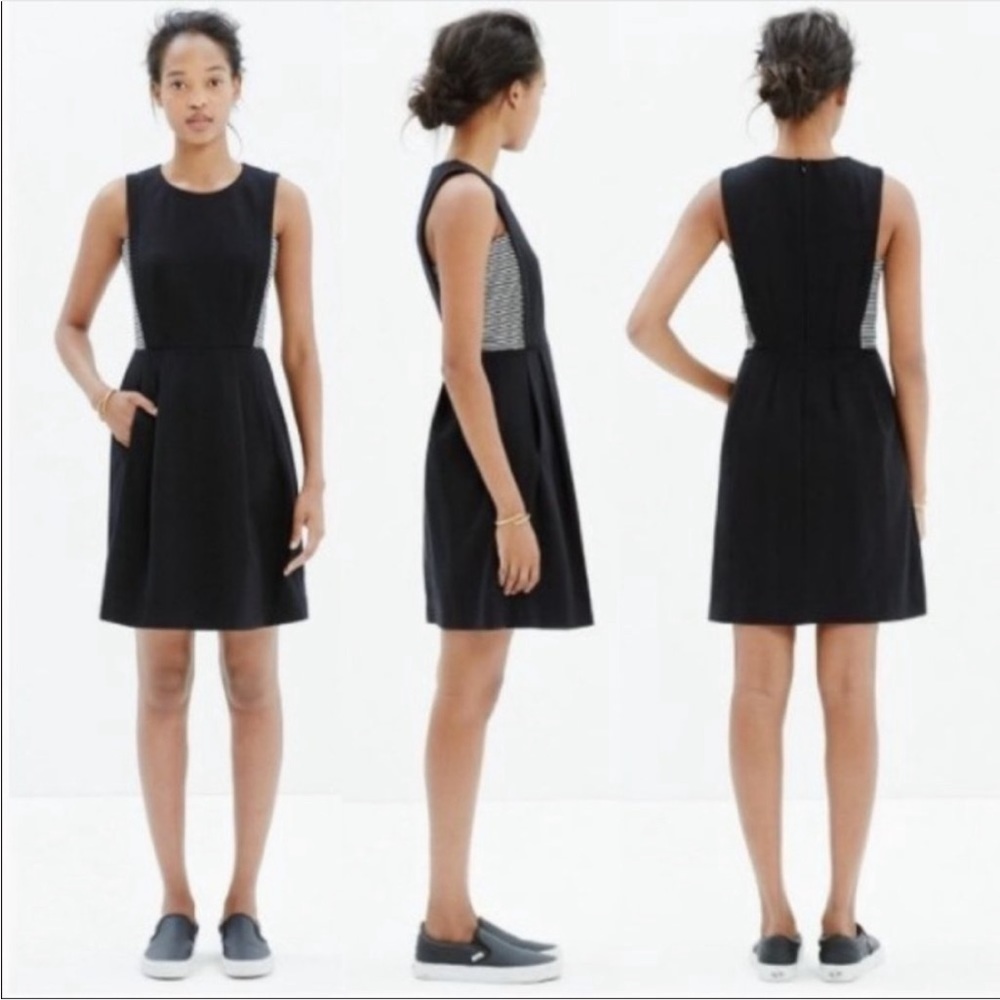 Madewell Abroad Dress black with stripe side panel